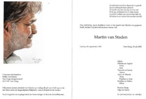 Martin van Staden overleden